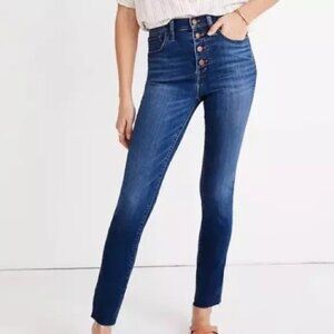Madewell Blue 4 Button Front 10" High Rise Skinny Jeans Size 26